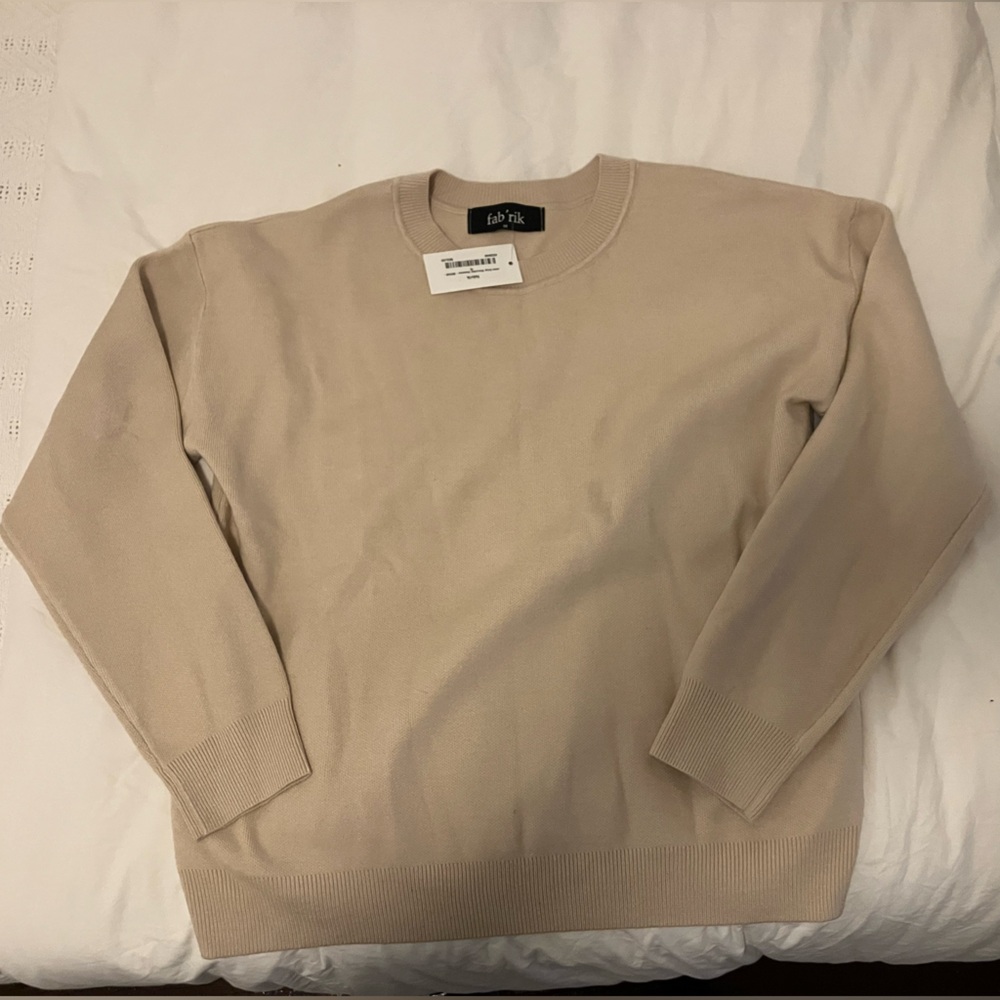 Fab’rik Jade Drop Shoulder Sweater — BEIGE — size M